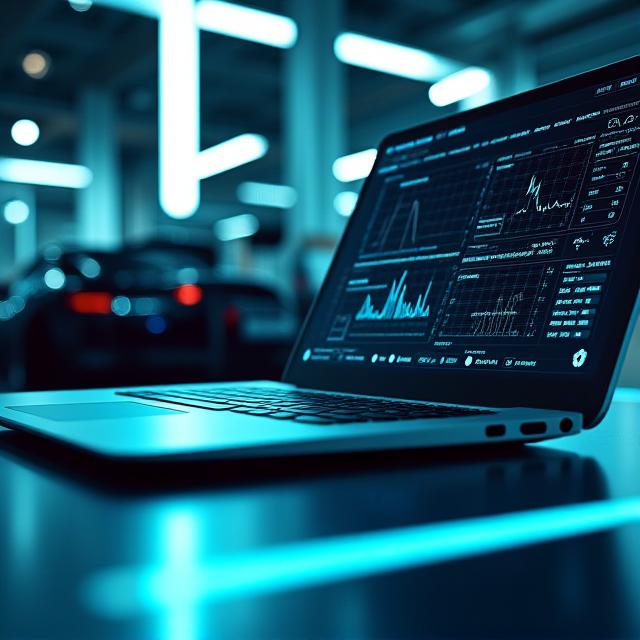 Close-up van beveiligde data en auto diagnostiek